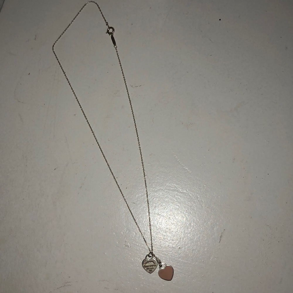 Tiffany and co pink heart necklace (barely worn)